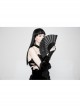Side Rivet Decoration Lightweight Cloth Black Punk Fan