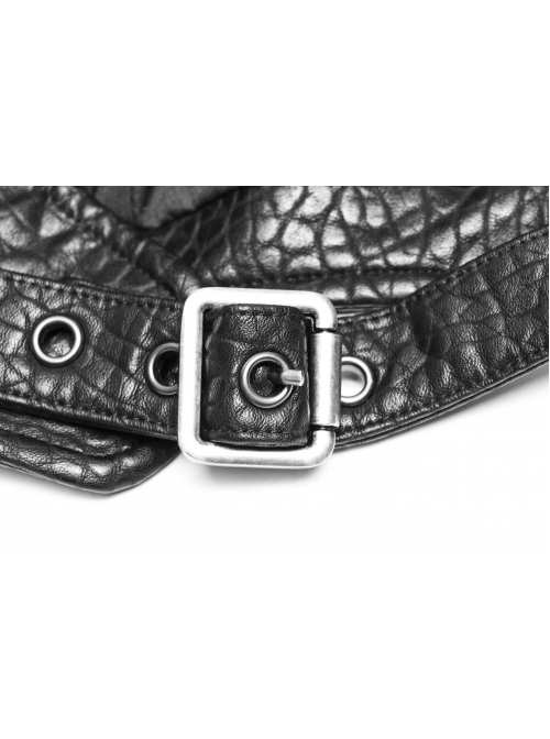 Metal Rivet Plastic Imitation Bullet Decoration Metal Hasp Black Punk PU Leather Pilot Cap