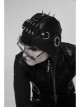 Metal Rivet Plastic Imitation Bullet Decoration Metal Hasp Black Punk PU Leather Pilot Cap