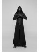 Metal Buckle Strap Lace-Up Collar Black Punk Hooded Accessory