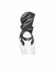 Metal Buckle Strap Lace-Up Collar Black Punk Hooded Accessory