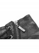 Metal Buckle Strap Lace-Up Collar Black Punk Hooded Accessory