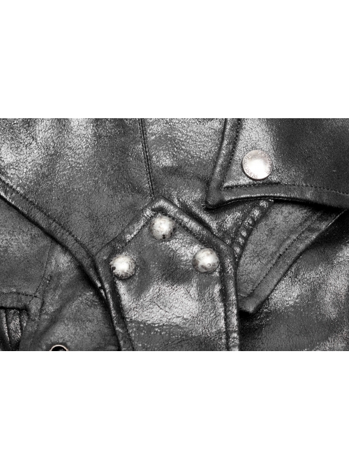 Metal Buckle Strap Lace-Up Collar Black Punk Hooded Accessory