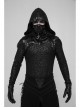 Metal Buckle Strap Lace-Up Collar Black Punk Hooded Accessory