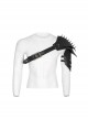One-Shoulder Metal Buckle Strap Sharp Cone Nails Black Punk Armor Accessory