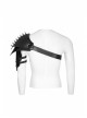 One-Shoulder Metal Buckle Strap Sharp Cone Nails Black Punk Armor Accessory