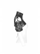 Buckle-On Lace-Up High Collar Metal Eyelets Strap Black Punk Shoulder Accessory