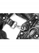 Buckle-On Lace-Up High Collar Metal Eyelets Strap Black Punk Shoulder Accessory