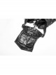 Buckle-On Lace-Up High Collar Metal Eyelets Strap Black Punk Shoulder Accessory