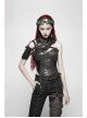 Buckle-On Lace-Up High Collar Metal Eyelets Strap Black Punk Shoulder Accessory