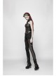 Buckle-On Lace-Up High Collar Metal Eyelets Strap Black Punk Shoulder Accessory