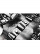 Metal Rings Hasp Back Spine-Shaped Straps Black Punk Leather Accessory