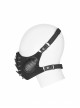 Metal Buckle Elastic Band Sharp Cone Nails Black Punk PU Leather Mask