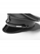 Front Center Metal Pendant Black Punk PU Leather Texture Hat