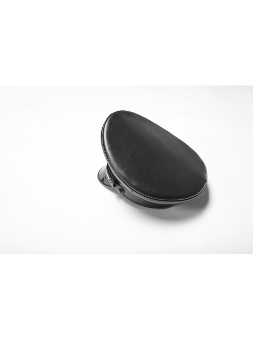 Front Center Metal Pendant Black Punk PU Leather Texture Hat