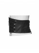 Front Zipper Rivet Decoration Back Waist Lace-Up Black Punk PU Leather Corset