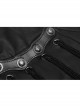 Front Zipper Rivet Decoration Back Waist Lace-Up Black Punk PU Leather Corset