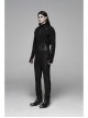 Front Zipper Rivet Decoration Back Waist Lace-Up Black Punk PU Leather Corset