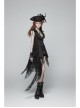 Metal Gear Decorative Retro Button Metal Chain Black Punk Gloves