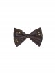 Leather Hasp Inkjet Imitation Metal Brown Punk Vintage Bow Tie