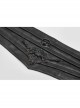 Front Metal Retro Decoration Side Zipper Back Waist Lace-Up Black Punk Chinese Style Waist Seal