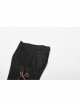 Metal Eyelets Lace-Up Embroidered Brown Punk Fingerless Vintage Gloves