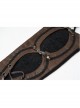 Metal Eyelets Lace-Up Embroidered Brown Punk Fingerless Vintage Gloves