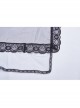 Black Lace Light Thin Gradient Mesh Frill Hem Gothic Veil