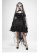 Black Lace Light Thin Gradient Mesh Frill Hem Gothic Veil