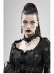 Front Center Plastic Decoration Gem Pendant Metal Rivet Chain Black Gothic Thick Rose Lace Necklace