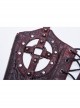Front Hollow-Out Metal Ring Strap Lace-Up Wine Red Punk Imitation Crocodile PU Gloves