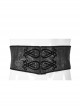 Black Jacquard Front Metal Decoration Flannelette Decals Back Lace-Up Gothic Waistband