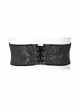 Black Jacquard Front Metal Decoration Flannelette Decals Back Lace-Up Gothic Waistband