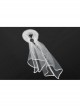 Black Gem Pendant White Fine Mesh Gothic Scarf