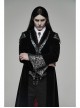 Black Gem Pendant White Fine Mesh Gothic Scarf