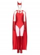 Wanda Vision Scarlet Witch Wanda Maximoff Halloween Cosplay Costume Sexy Red Bodysuit Set