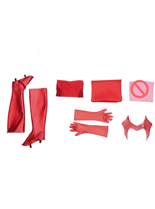 Wanda Vision Scarlet Witch Wanda Maximoff Halloween Cosplay Costume Sexy Red Bodysuit Set