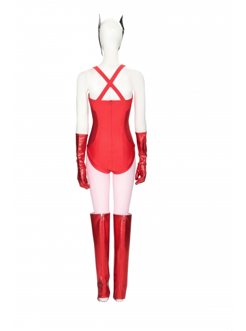 Wanda Vision Scarlet Witch Wanda Maximoff Halloween Cosplay Costume Sexy Red Bodysuit Set