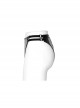 High Waist Side Metal Buckle Black Punk Tight PU Leather Thong