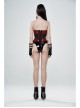 High Waist Side Metal Buckle Black Punk Tight PU Leather Thong