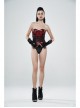 High Waist Side Metal Buckle Black Punk Tight PU Leather Thong