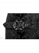 Black Jacquard Metal Hasp Side Lace-Up Gothic Shoe Cover