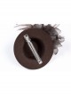 Metal Gear Mesh Flower Feather Decoration Brown Punk Headwear