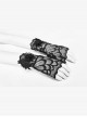 Three-Dimensional Flower Decoration Black Gothic Fingerless Lace Gloves