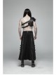 Eyelets Metal Buckle Loop One-Shoulder Black Punk PU Leather Armor Accessory
