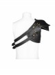 Eyelets Metal Buckle Loop One-Shoulder Black Punk PU Leather Armor Accessory