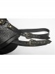 Eyelets Metal Buckle Loop One-Shoulder Black Punk PU Leather Armor Accessory