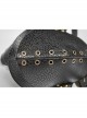 Eyelets Metal Buckle Loop One-Shoulder Black Punk PU Leather Armor Accessory