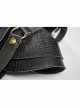 Eyelets Metal Buckle Loop One-Shoulder Black Punk PU Leather Armor Accessory