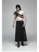 Eyelets Metal Buckle Loop One-Shoulder Black Punk PU Leather Armor Accessory